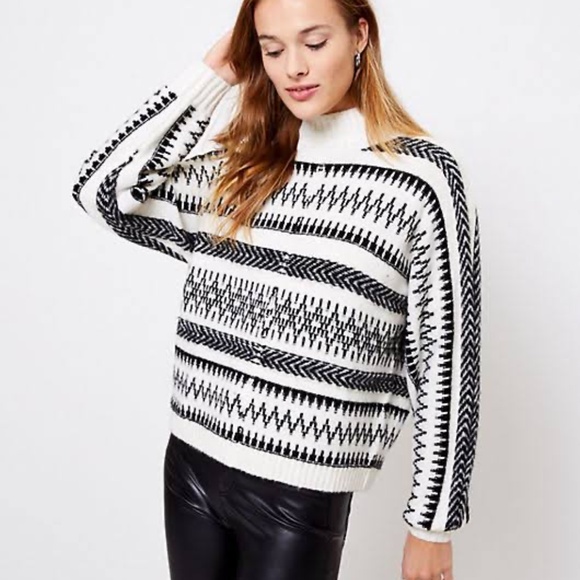Loft Fair Isle Poncho Sweater Small Petite - Picture 1 of 8